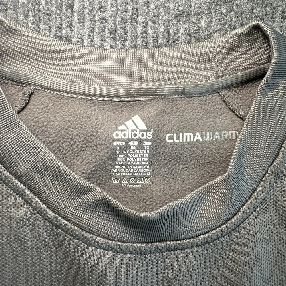 Mens ADIDAS University of Michigan ClimaWarm Embroidered Sweater Gray Size XL